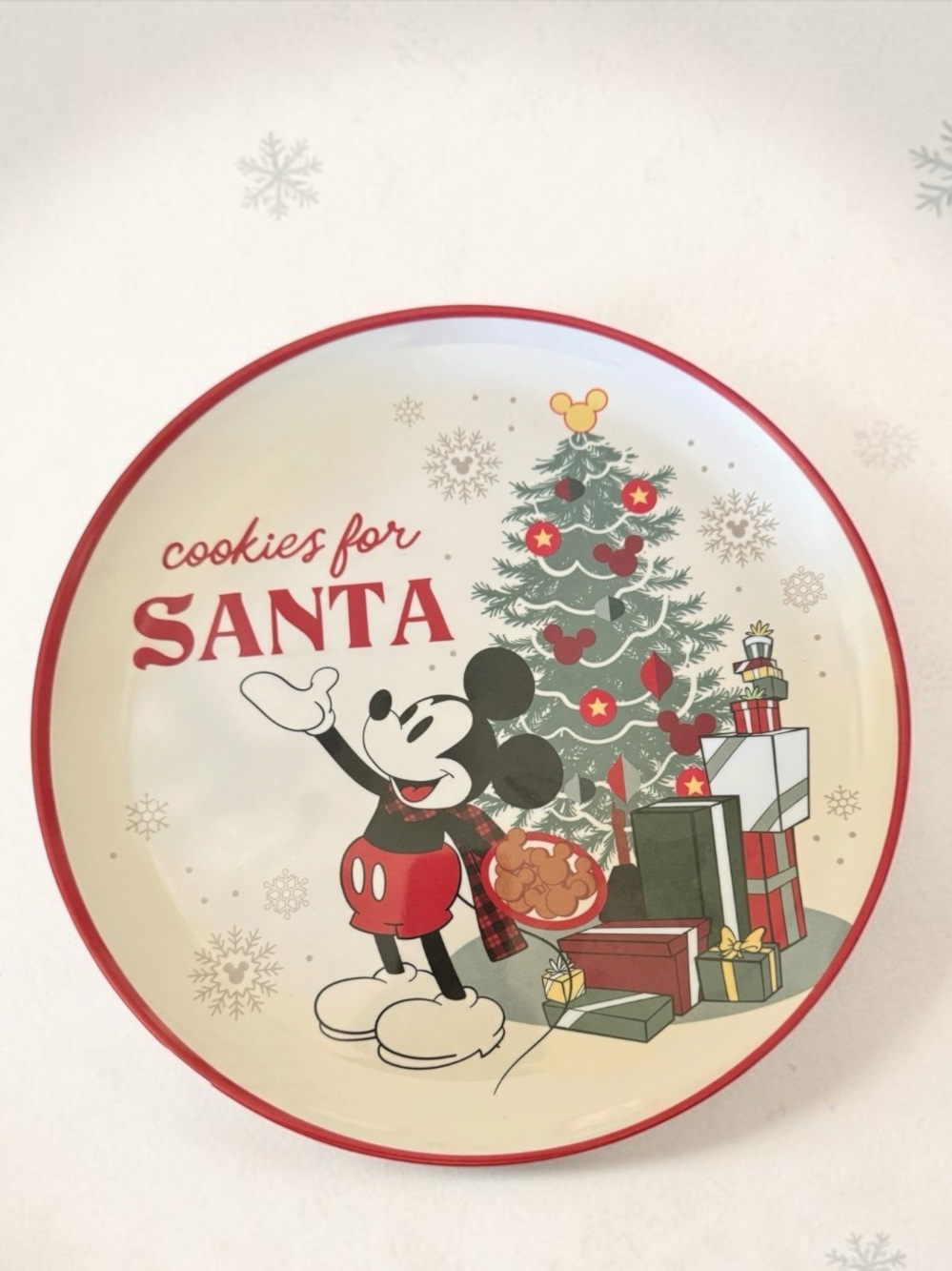 Disney Mickey Mouse Cookies for Santa Christmas Plate 11” New